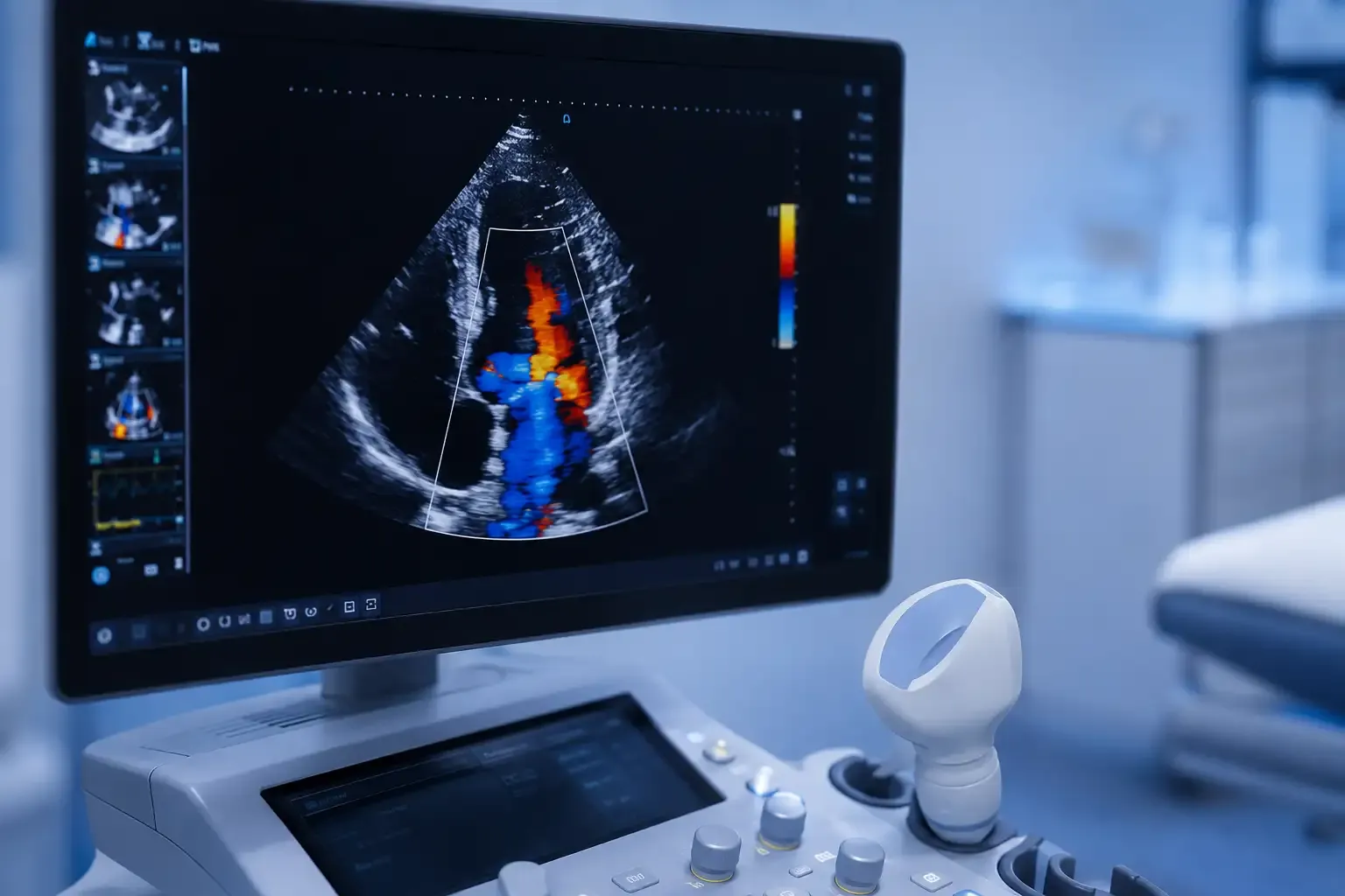 Echocardiography (Color Doppler) procedure — Cardiology at Anandaloke Sonoscan Centre, Siliguri