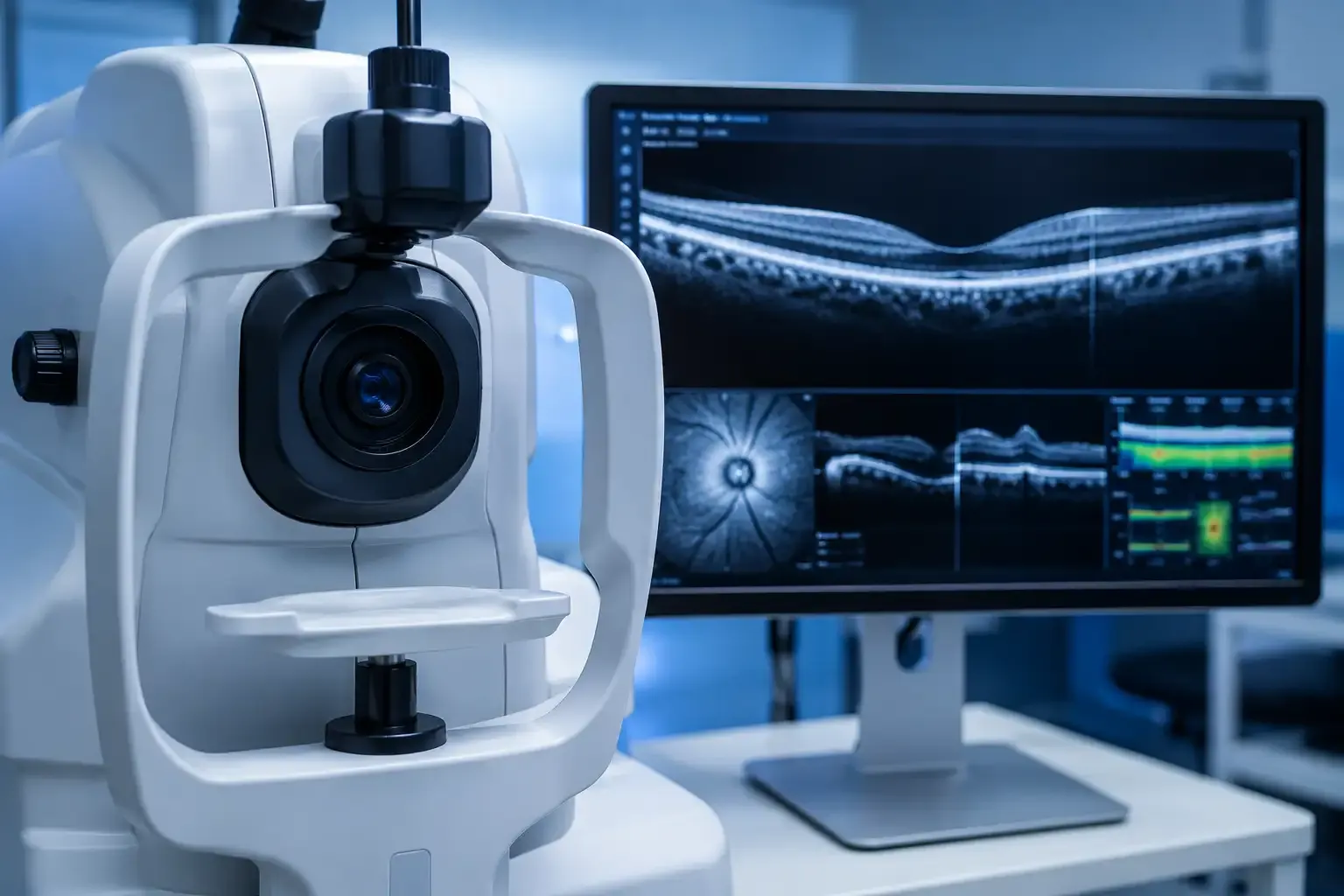 Ocular Coherence Tomography (OCT) procedure — Ophthalmology at Anandaloke Sonoscan Centre, Siliguri